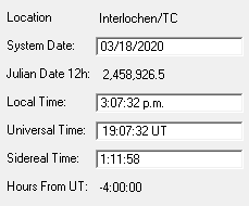 Time panel for LookingUp