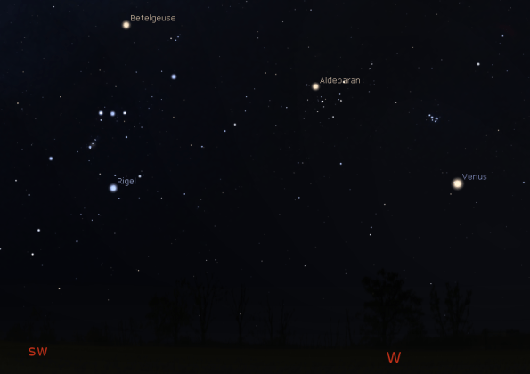 Venus and the setting winter stars