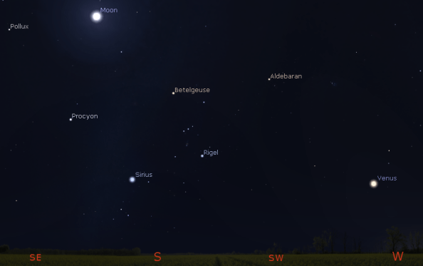 Venus and the Moon tonight