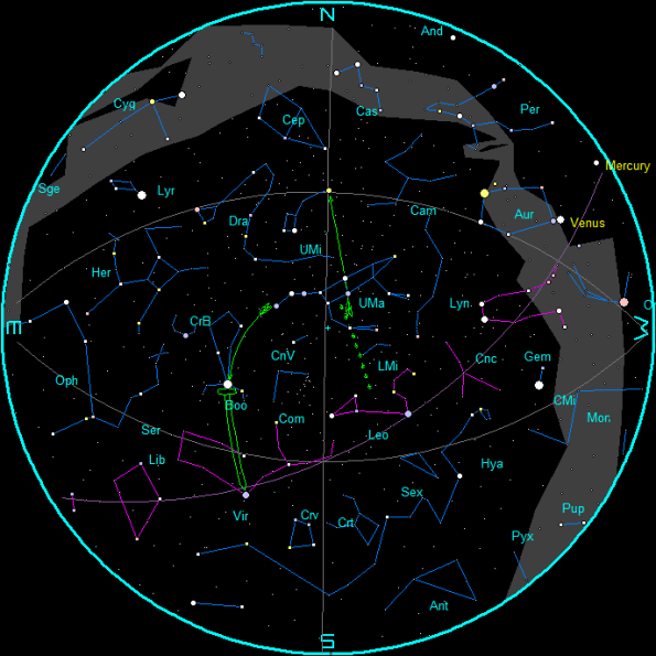 May Evening Star Chart