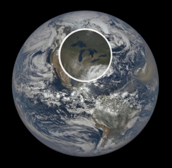 Earth and local area near summer solstice