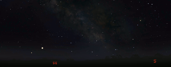 Evening planets, which rose in the 11 pm hour