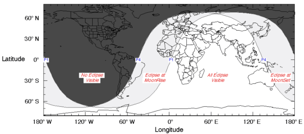 Eclipse visibility map