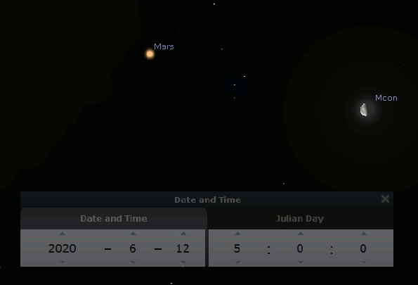 Moon and Mars animation