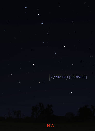 Comet NEOWISE finder chart