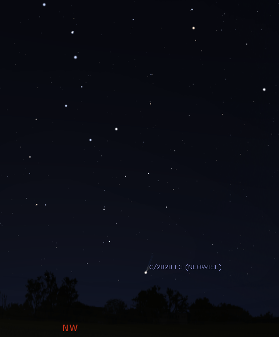 Comet NEOWISE in the evening