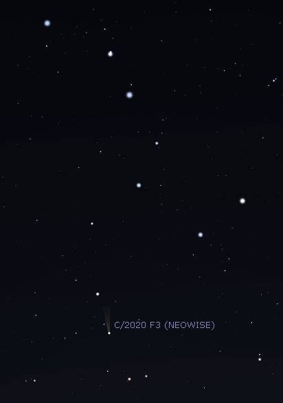 Comet NEOWISE finder chart