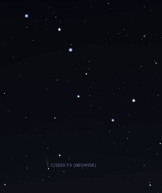 Comet NEOWISE finder chart