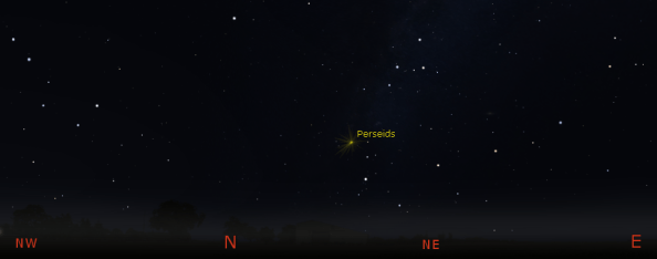Perseid radiant at 11 pm, August 11th