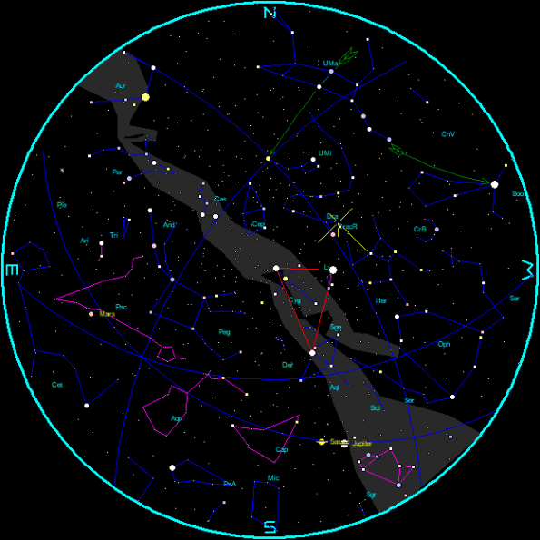 October 2020 evening star chart