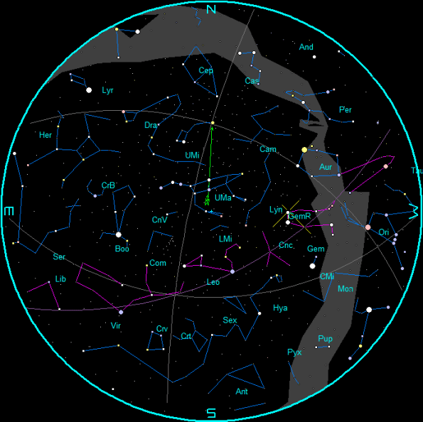 Geminid Radiant 6 am Dec 14, 2020