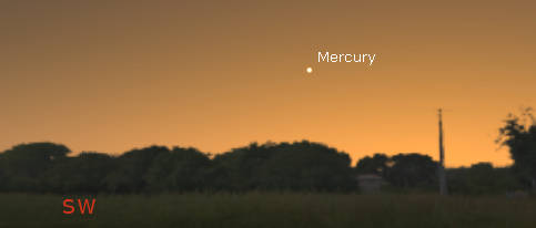 Mercury in evening twilight