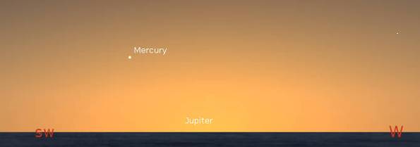 Mercury in the evening twilight