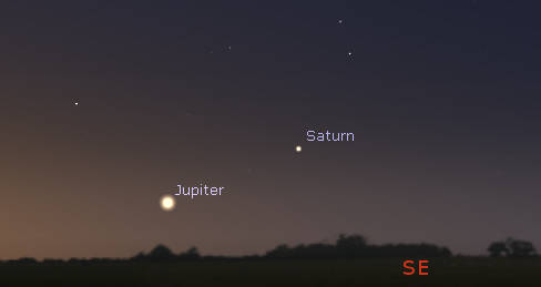 Jupiter and Saturn tomorrow morning