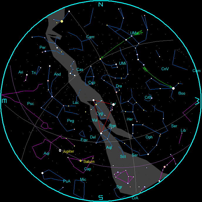 Star chart for June mornings