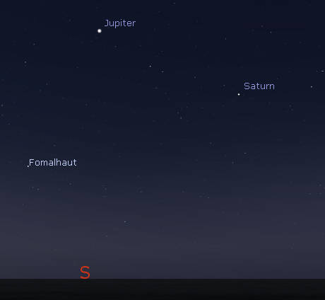 Jupiter and Saturn at 5 am