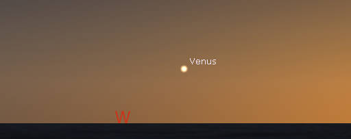 Venus in twilight in thje west