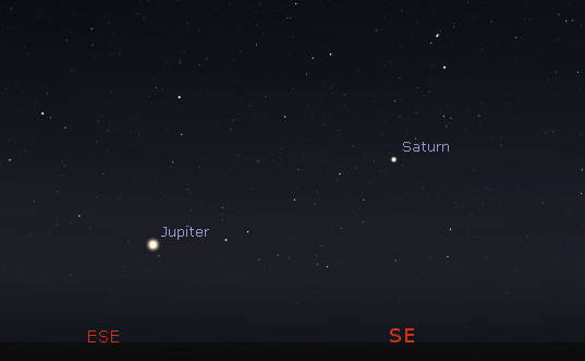 Jupiter and Saturn in the SE