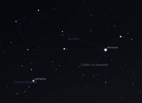 Comet Leonard finder 12/07/21 6:30 am