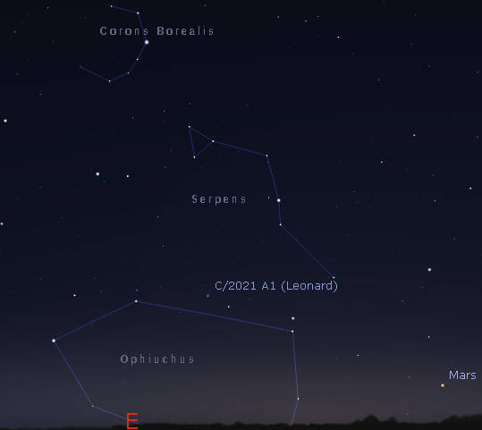 Comet Leonard 7 am, 12/11/21