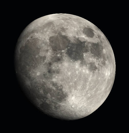 Waxing gibbous Moon at 6 pm