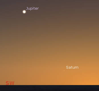 Jupiter and Saturn in the evening