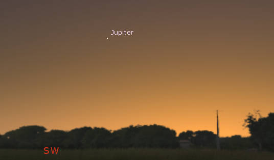 Jupiter in evening twilight