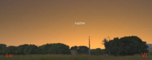 Jupiter in evening twilight