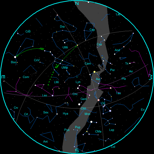 March Evening Star Chart