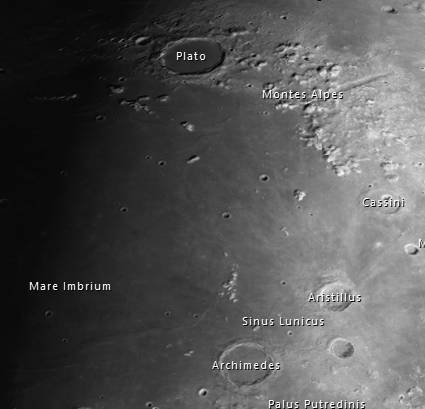 The Crater Plato and the Alps