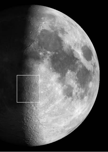 Lunar craters Ptolemaeus Alphonsus Arzachel Outlined