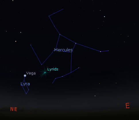 Lyrid radiant at 11 pm