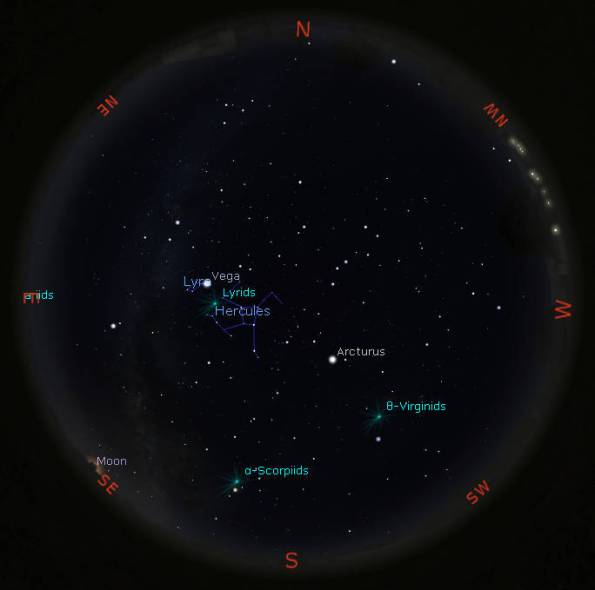 Lyrid radiant at 3 am