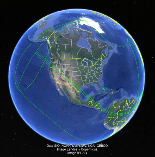 Path across US of Ocober 14 2023 annular solar eclipse