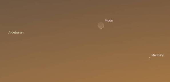 Mercury and the 2-day-old Moon