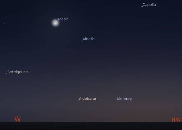 Mercury in evening twilight