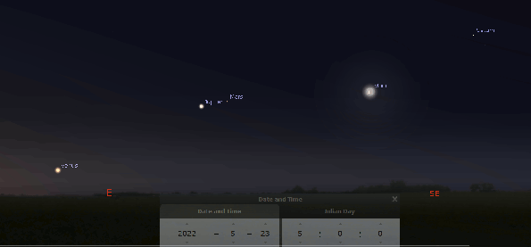 The Moon passing the morning planets 5/23/22 to 5/27/22