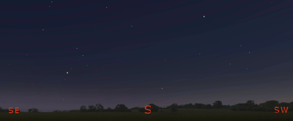 Antares low in the SSE