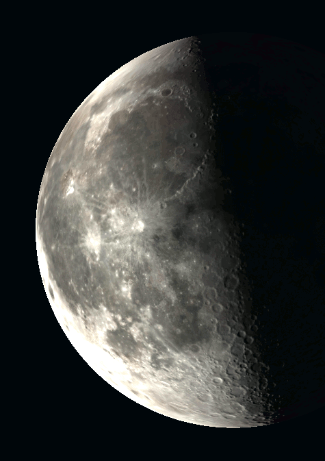 Last quarter moon with labels