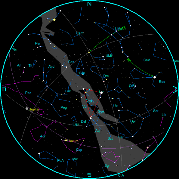September Evening Star Chart