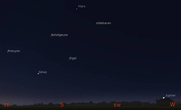 Morning planets and bright winter stars