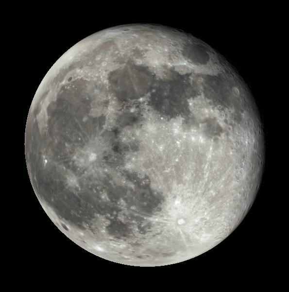 Annotated waning Gibbous Moon Animation for tonight