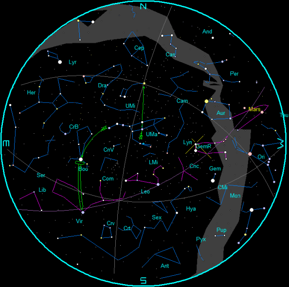 December morning star chart