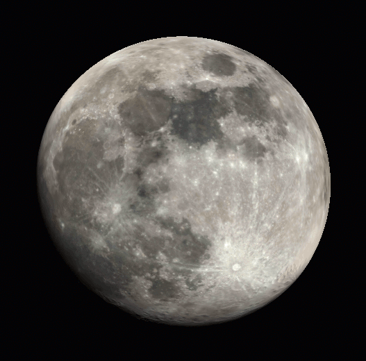 Binocular waning gibbous Moon