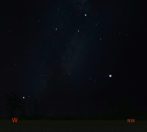 Setting Summer Triangle and Northern Cross