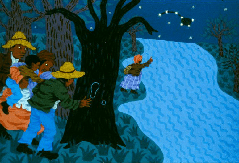 Runaway slaves following the Drinking Gourd