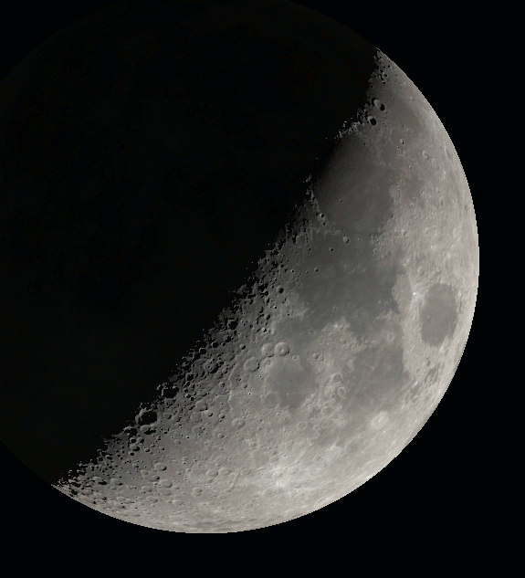 The Moon tonight, one day before first quarter