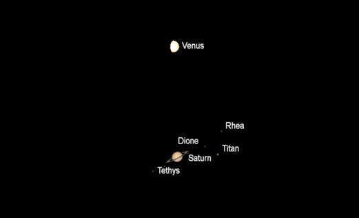 Telescopic views of Venus and Saturn