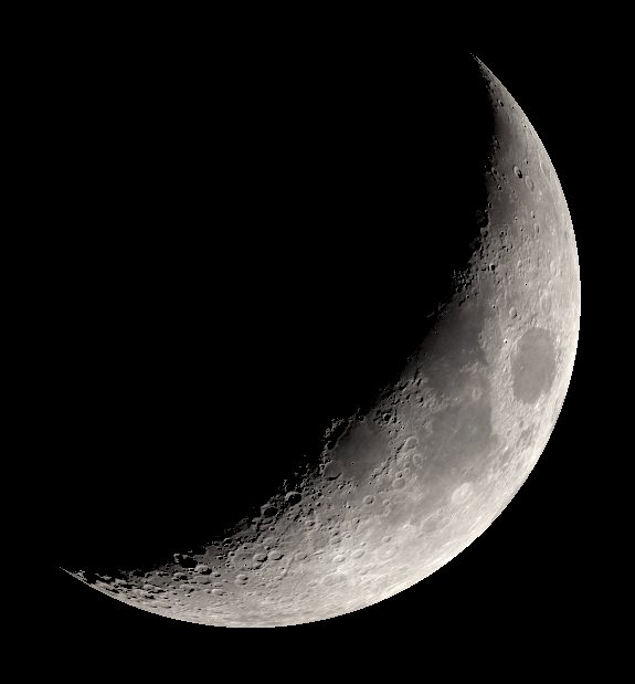 5 day old moon annotated