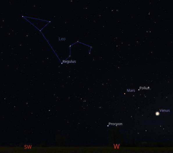 Regulus and Leo in the evening